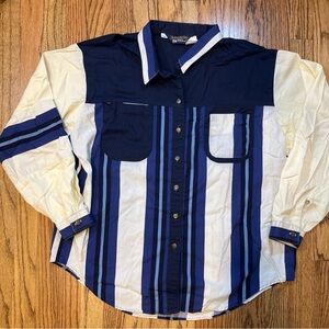 VTG Panhandle Slim Shirt Mens XL Multicolor Striped Western USA Cowboy Rodeo